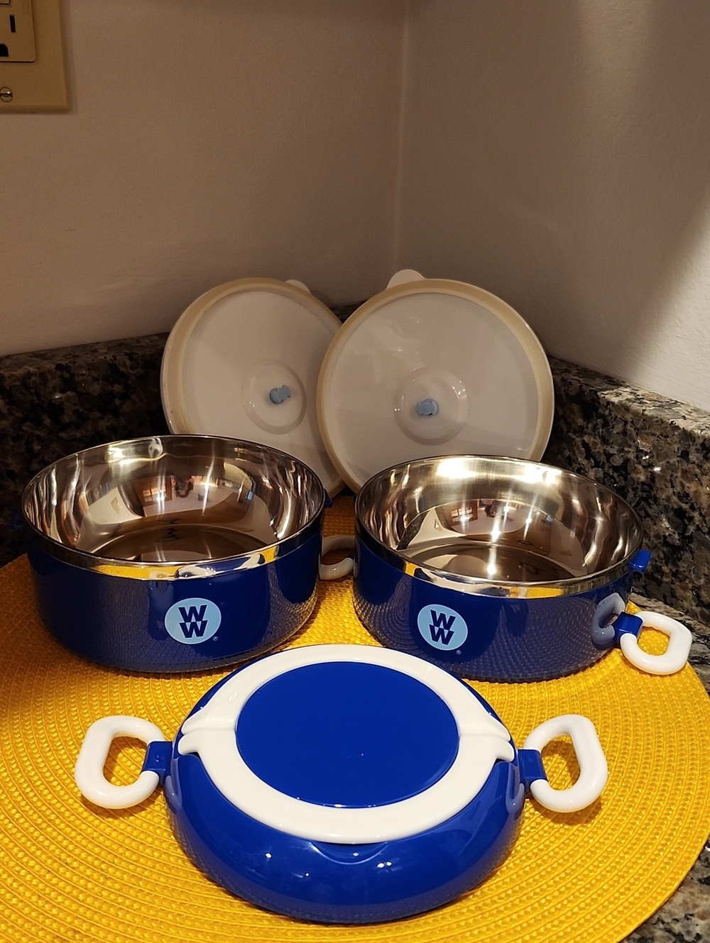 Blue Stackable Lunch Container with Handle - Picture 3 of 4